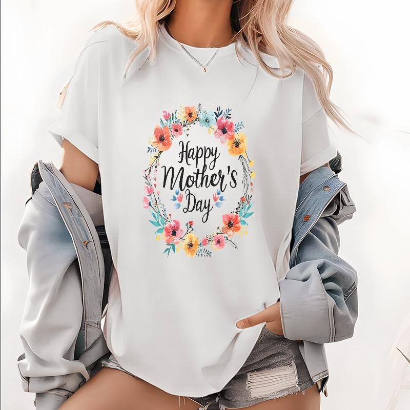 Delightful Floral Wreath "Happy Mother's Day" Shirt, Perfect Gift for Moms Hoodie, Sweatshirt | UrbanDripWear.com