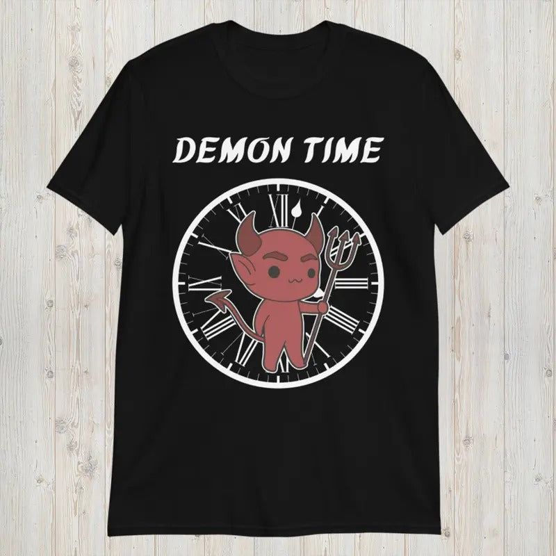 Demon Time T-shirt Devil Emoji Tee Short-sleeve Unisex Hoodie, Sweatshirt | UrbanDripWear.com