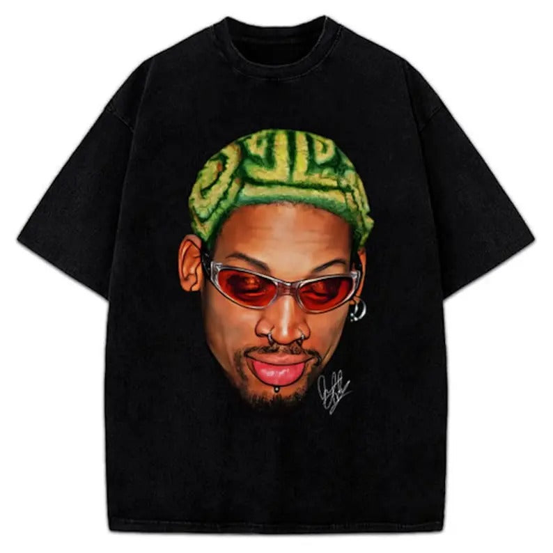 Dennis Rodman Zig Zag Green Hair Rodzilla Hollywood 90's Vintage Design Shirt Hoodie, Sweatshirt | UrbanDripWear.com