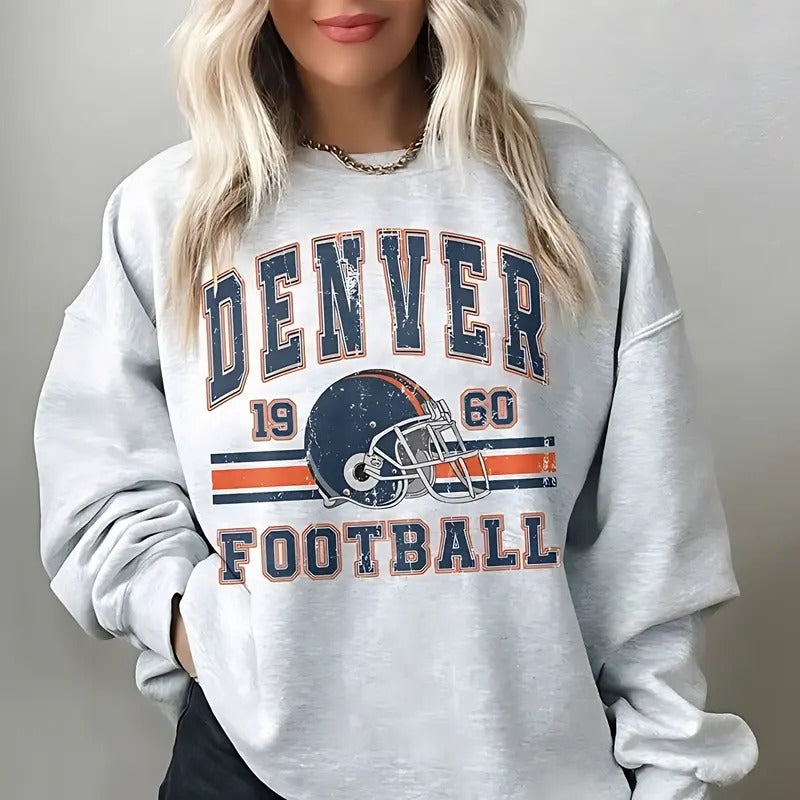 Denver 1960 Football Sweatshirt Denver Bronco Shirt Football Fan Gift Hoodie | UrbanDripWear.com