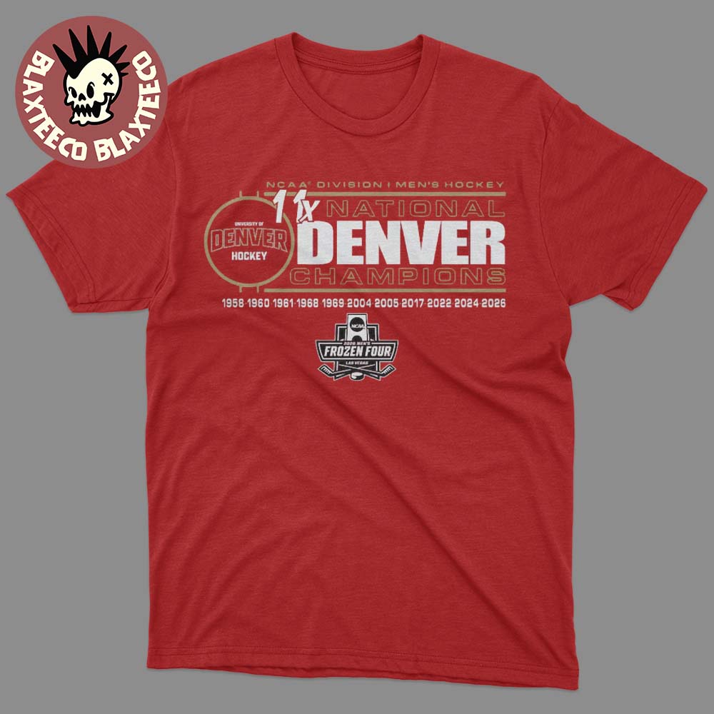 Denver Pioneers 11-Time NCAA Frozen Four Men’s Ice Hockey National Champions T-Shirt