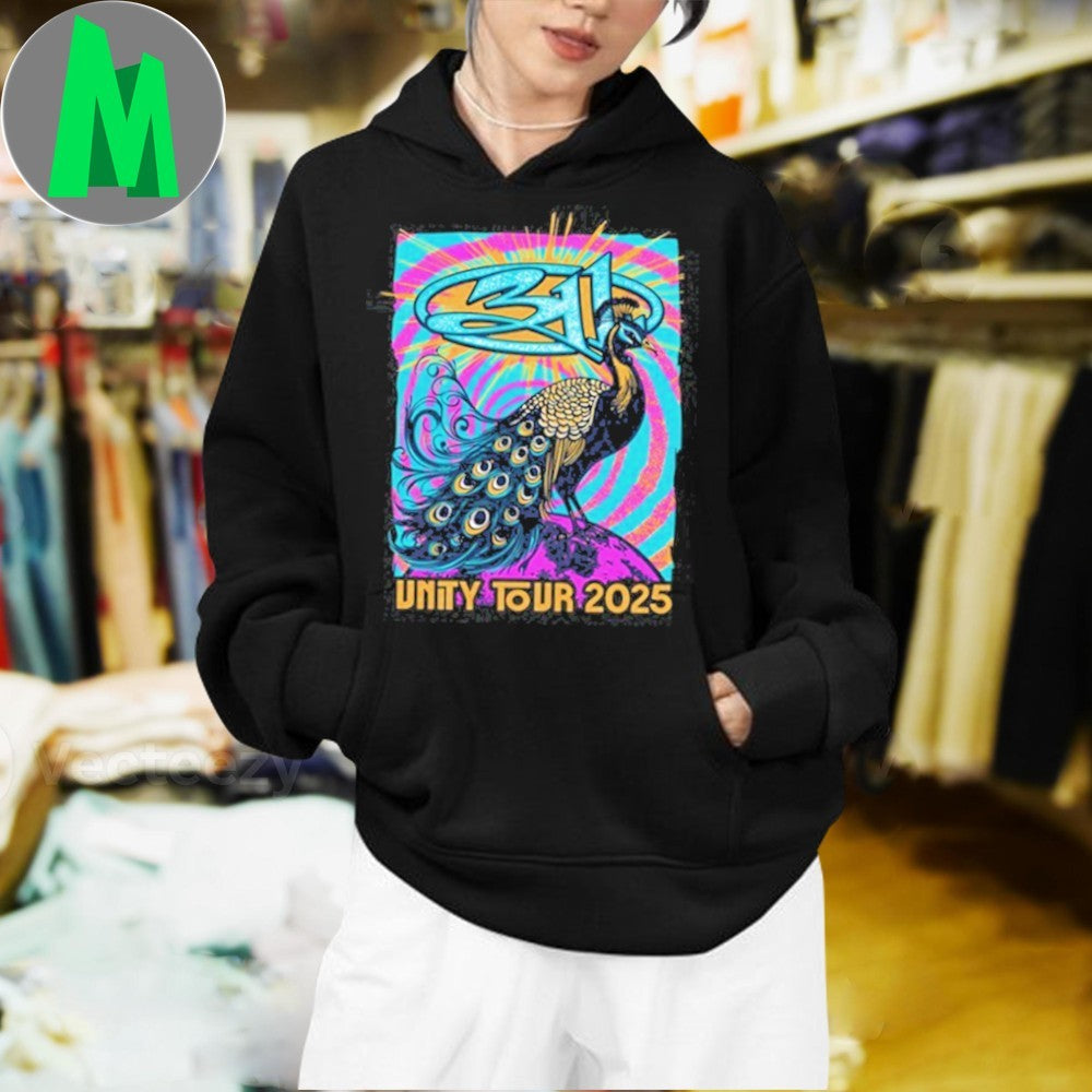 Design 311 Band Unity Tour 2025 Peacock Graphic T-Shirt