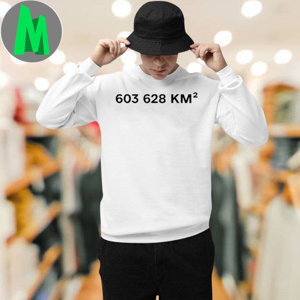 Design 603,628 KM² Area Measurement Graphic T-Shirt
