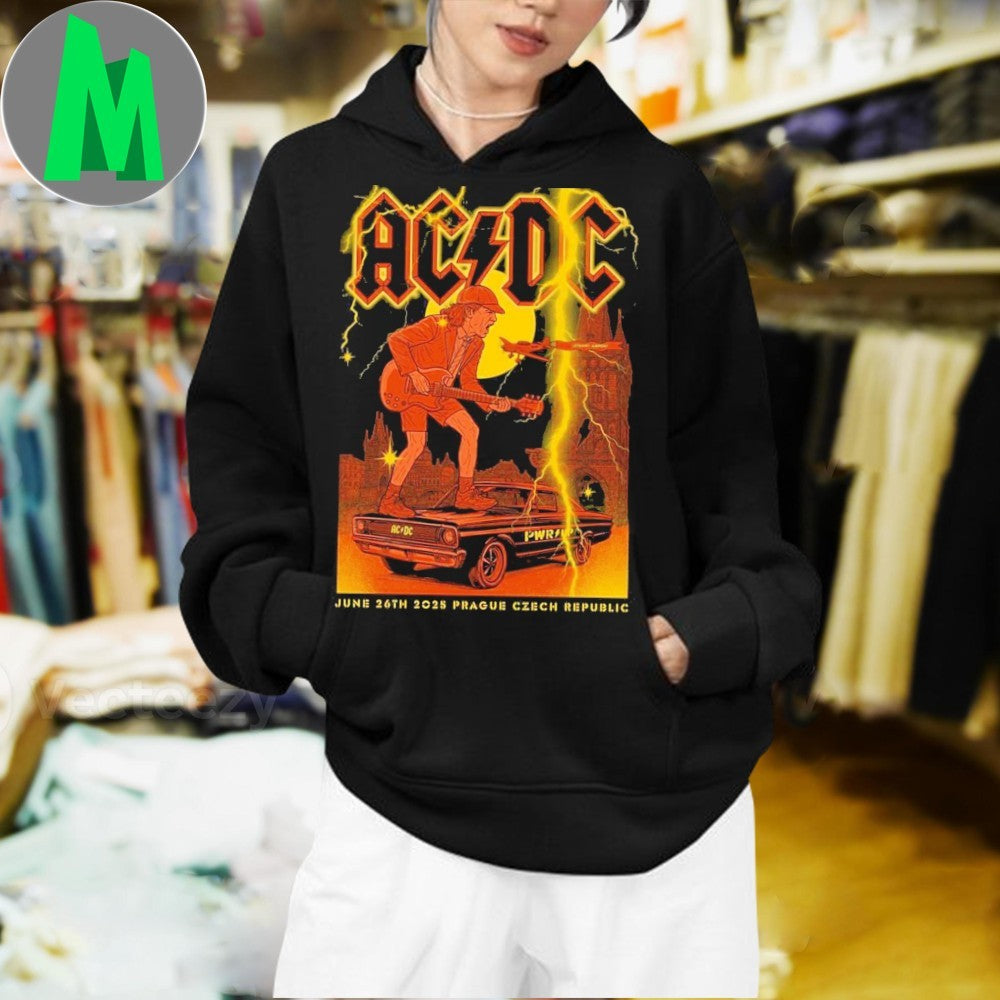 Design ACDC Prague Czech Republic PWR UP Tour 2025 At Airport Letnany On June 26th Shirt