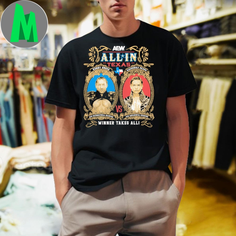 Design AEW ALL IN 2025 Matchup Kenny Omega vs Kazuchika Okada Comfort Colors Soft Heavyweight Shirt