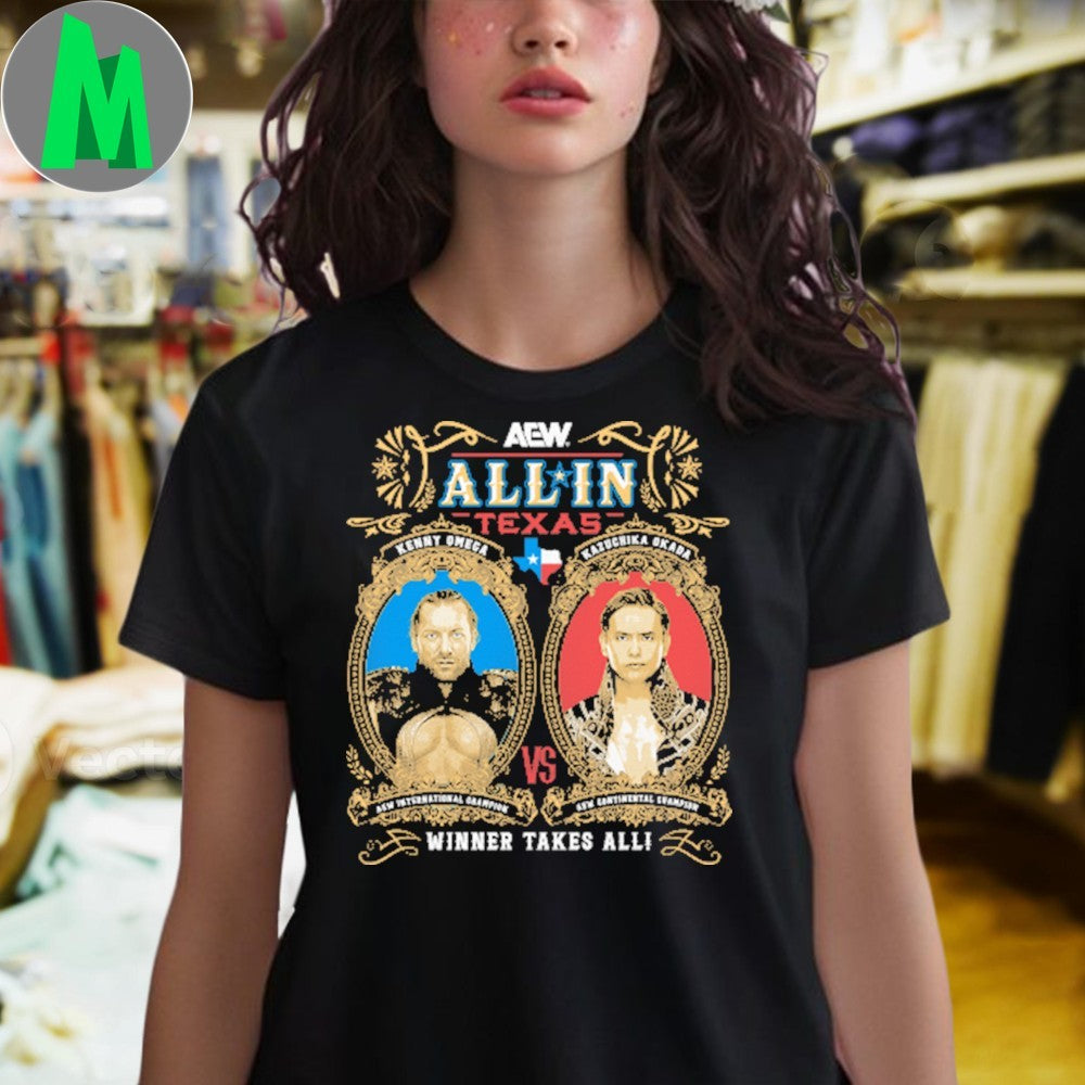 Design AEW ALL IN 2025 Matchup Kenny Omega vs Kazuchika Okada Comfort Colors Soft Heavyweight Shirt