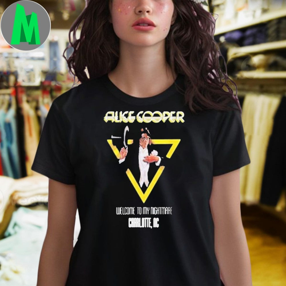Design Alice Cooper Welcome To My Nightmare Charlotte NC Concert Shirt