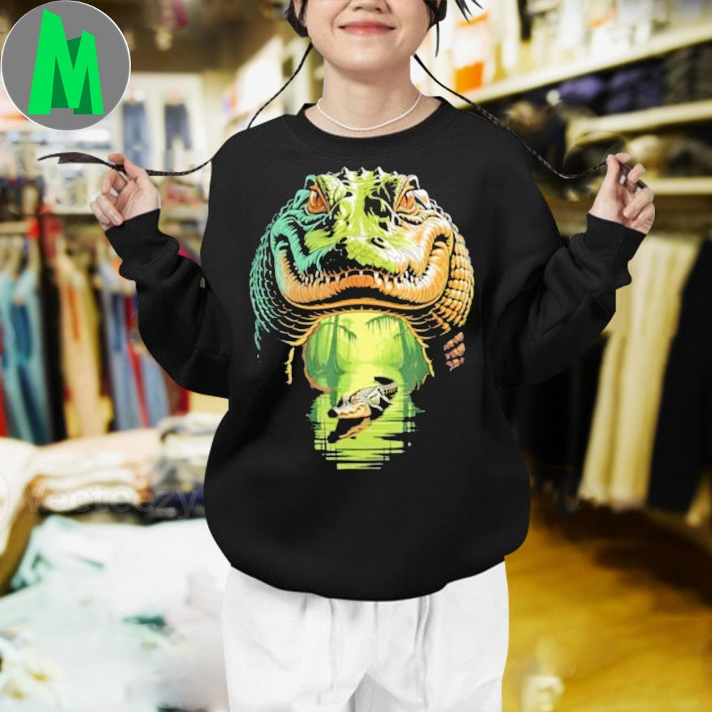 Design Alligator Head Swamp Reflection Shirt