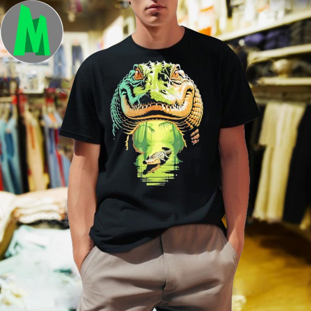 Design Alligator Head Swamp Reflection Shirt