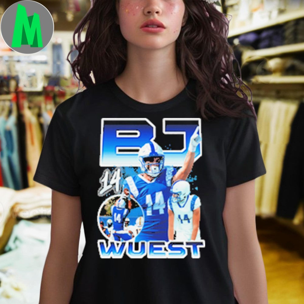 Design BJ Wuest #14 Football Player Graphic T-Shirt