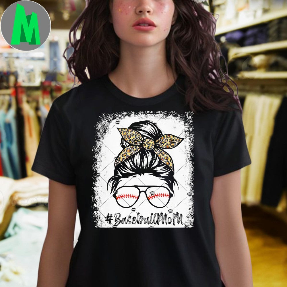 Design Baseball Mom Leopard Mothers Day Shirt