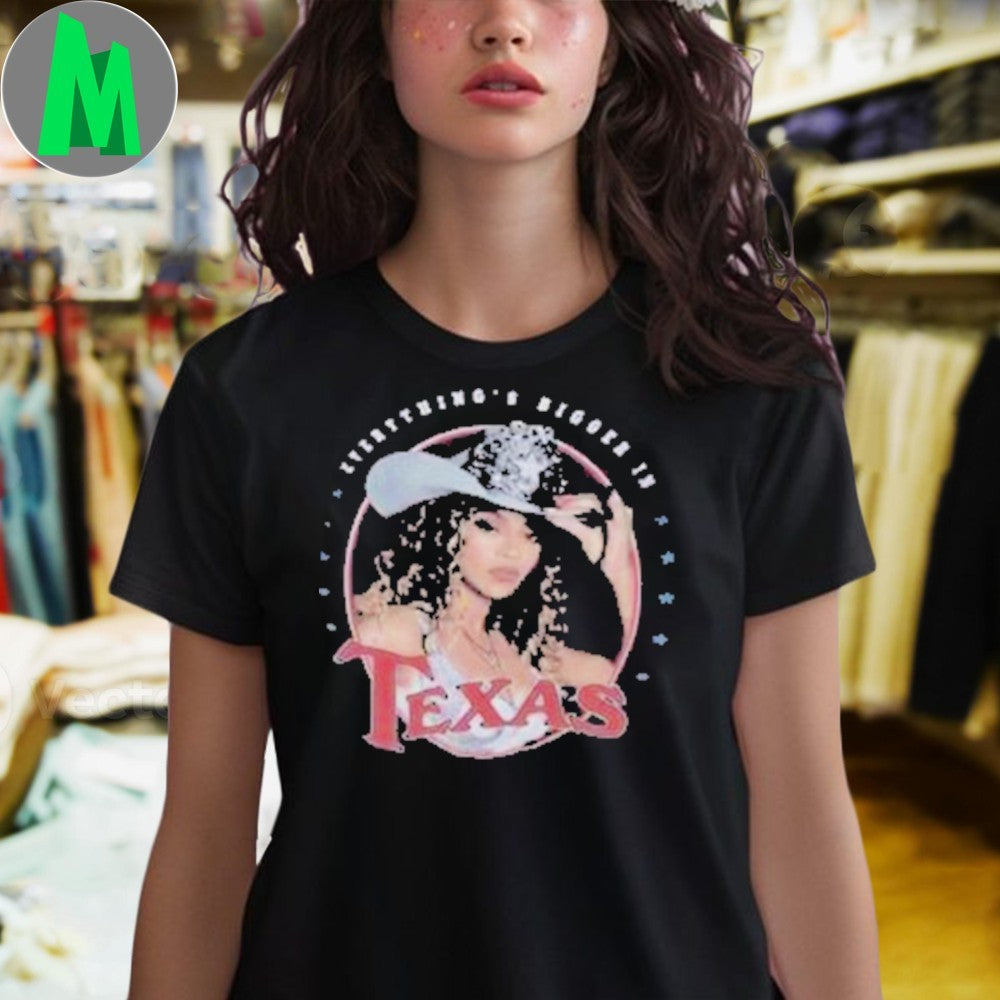 Design Beyonce Houston Texas 2025 NRG Stadium June 28th 29th Everything Bigger In Texas Shirt