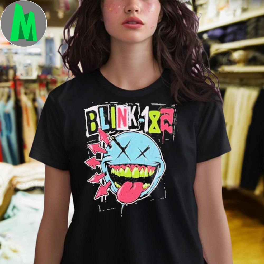 Design Blink-182 Crazy Face Green Teeth T-Shirt