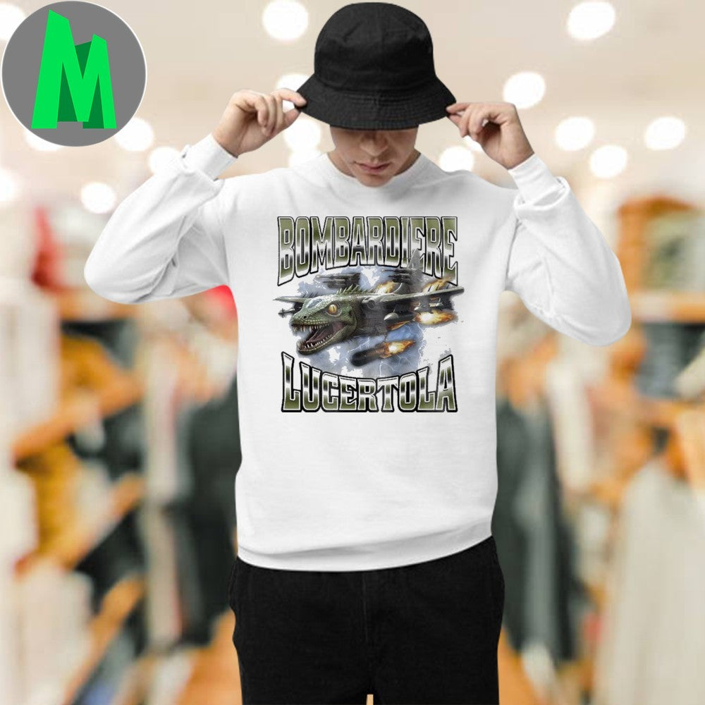 Design Bombardiere Lucertola Brainrot Funny Meme Viral Internet Culture Graphic T-Shirt