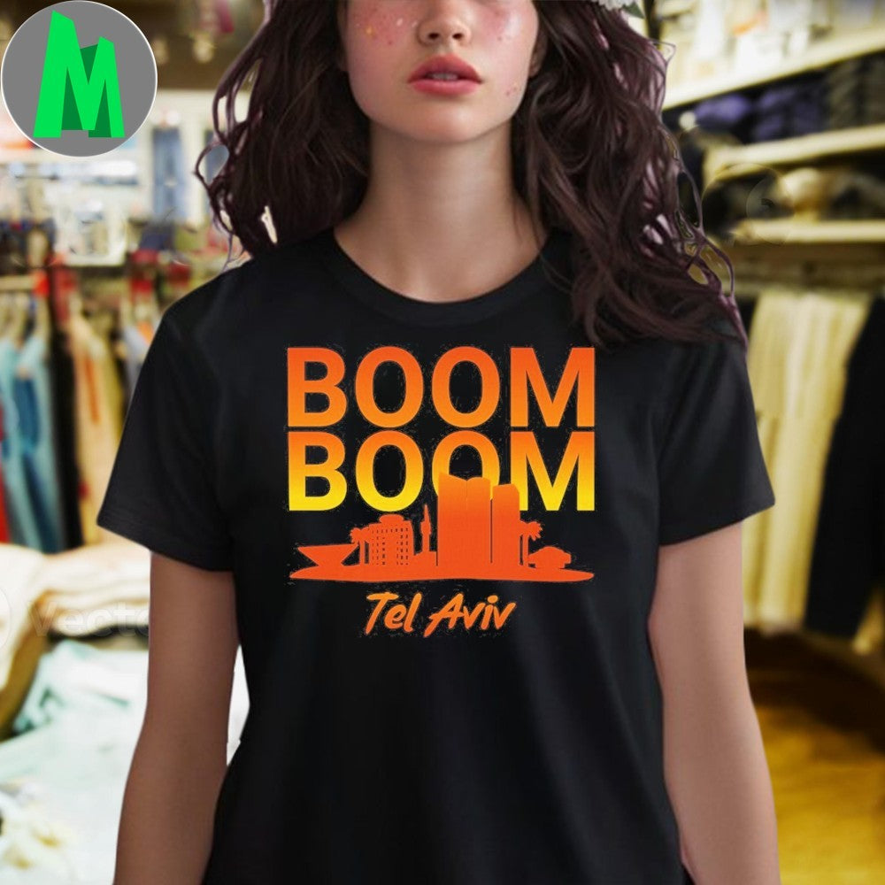 Design Boom Boom Tel Aviv City Skyline Graphic T-Shirt