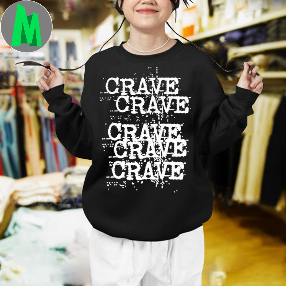 Design CRAVE Glitch Text Repeat Shirt