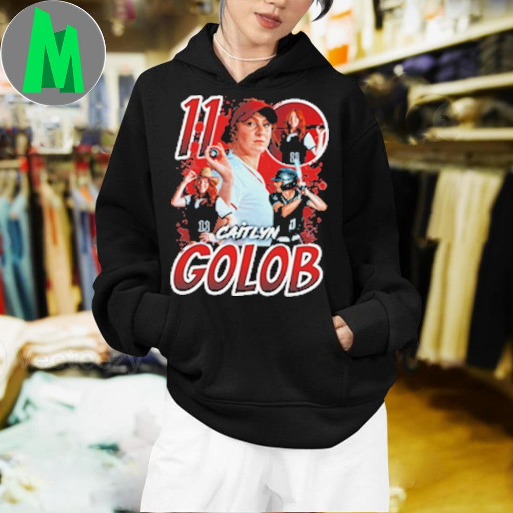 Design Caitlyn Golob #11 Softball Baseball Player Graphic T-Shirt