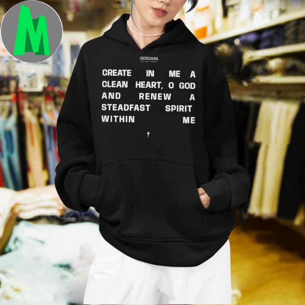 Design Create In Me A Clean Heart Religious Quote T-Shirt