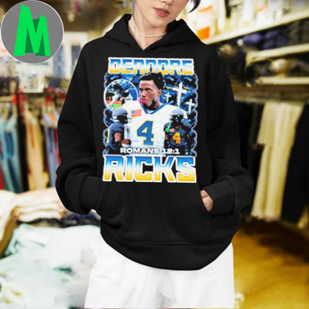 Design Deandre Ricks #4 Football Player Romans 12 1 Shirt