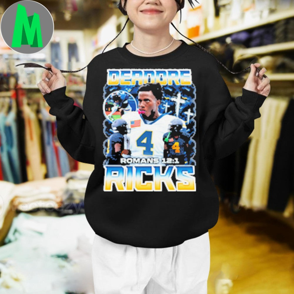 Design Deandre Ricks #4 Football Player Romans 12 1 Shirt