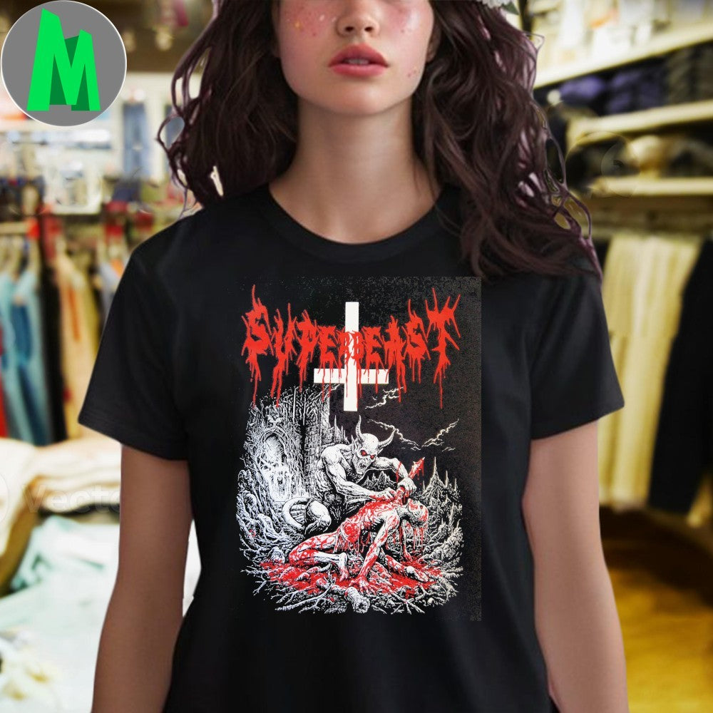 Design Demonic Bloody Ritual Horror Graphic T-Shirt