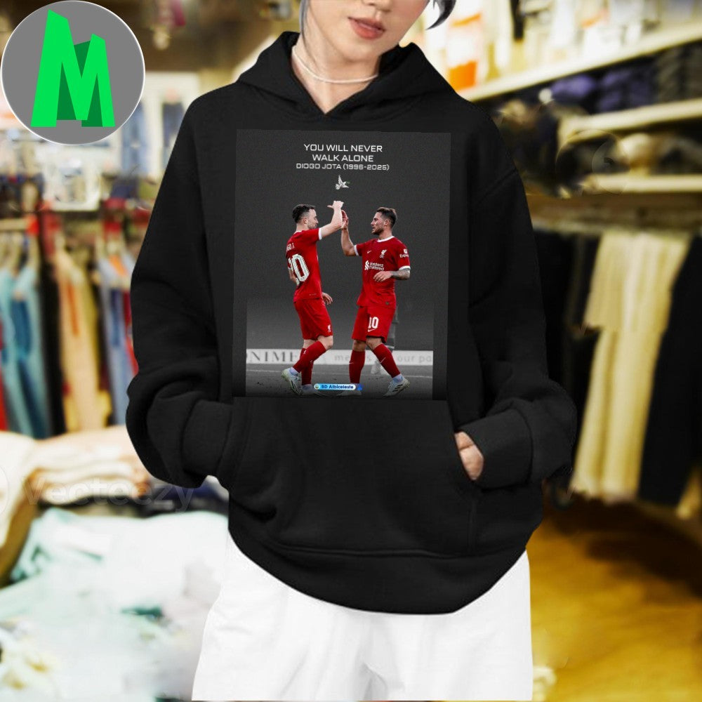 Design Diogo Jota You Will Never Walk Alone Tribute Football Fan T-Shirt
