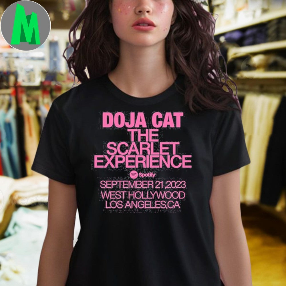 Design Doja Cat The Scarlet Experience Sep 21 2023 Los Angeles Concert T-Shirt