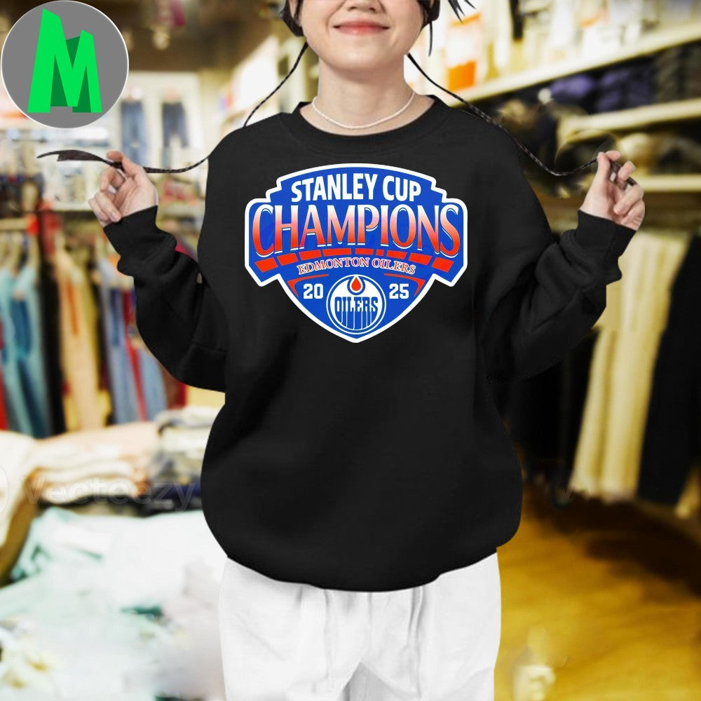 Design Edmonton Oilers Stanley Cup Champions 2025 Logo Graphic T-Shirt