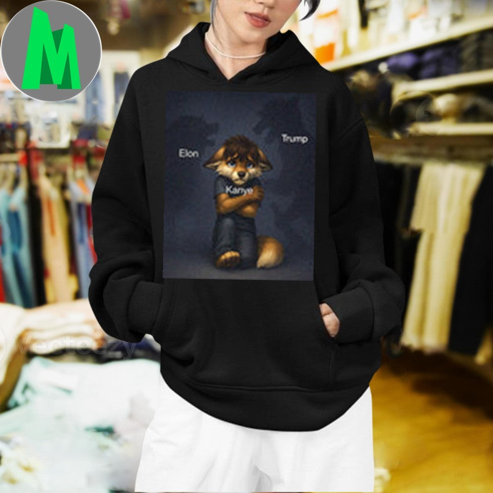 Design Elon Kanye Trump Funny Fox Meme Shirt