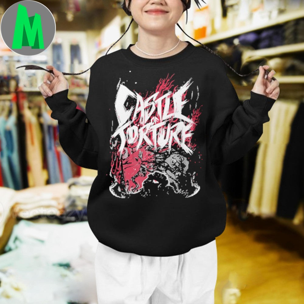Design Evil Castle of Torture Gothic Metal Horror Graphic T-Shirt
