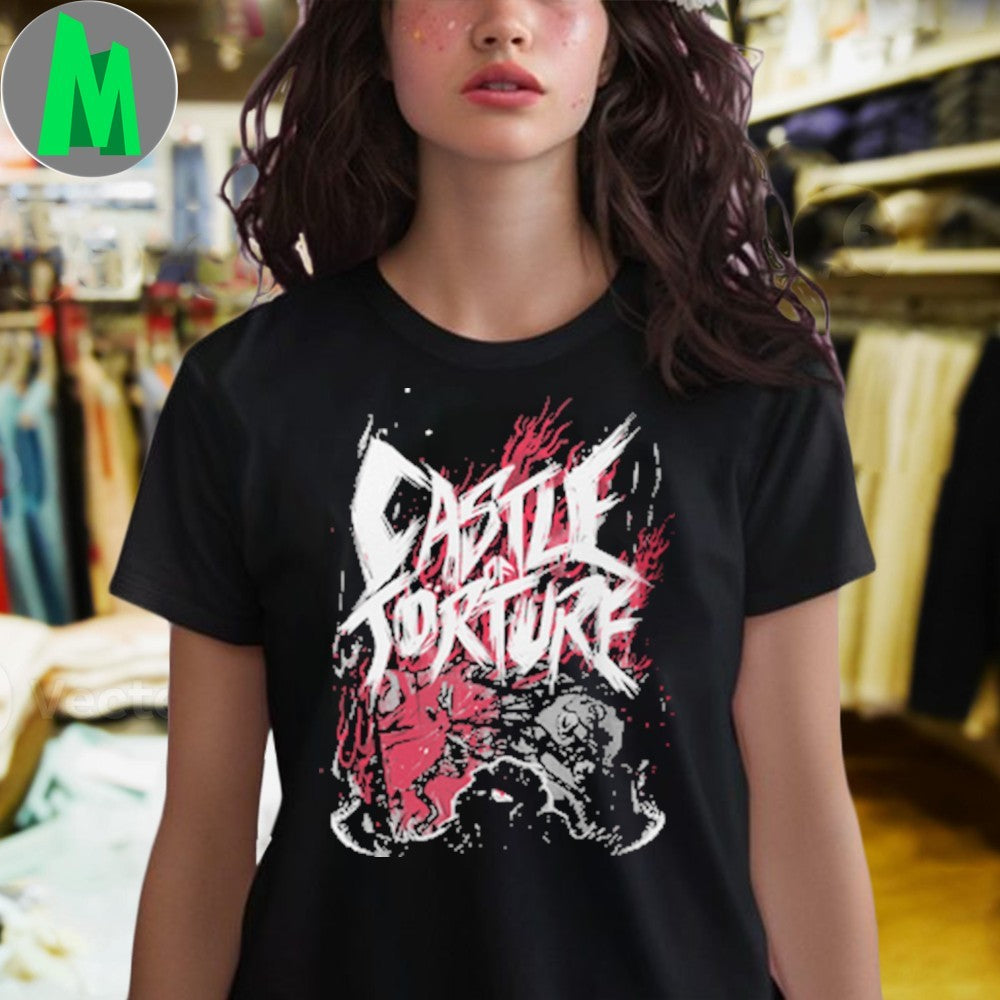 Design Evil Castle of Torture Gothic Metal Horror Graphic T-Shirt