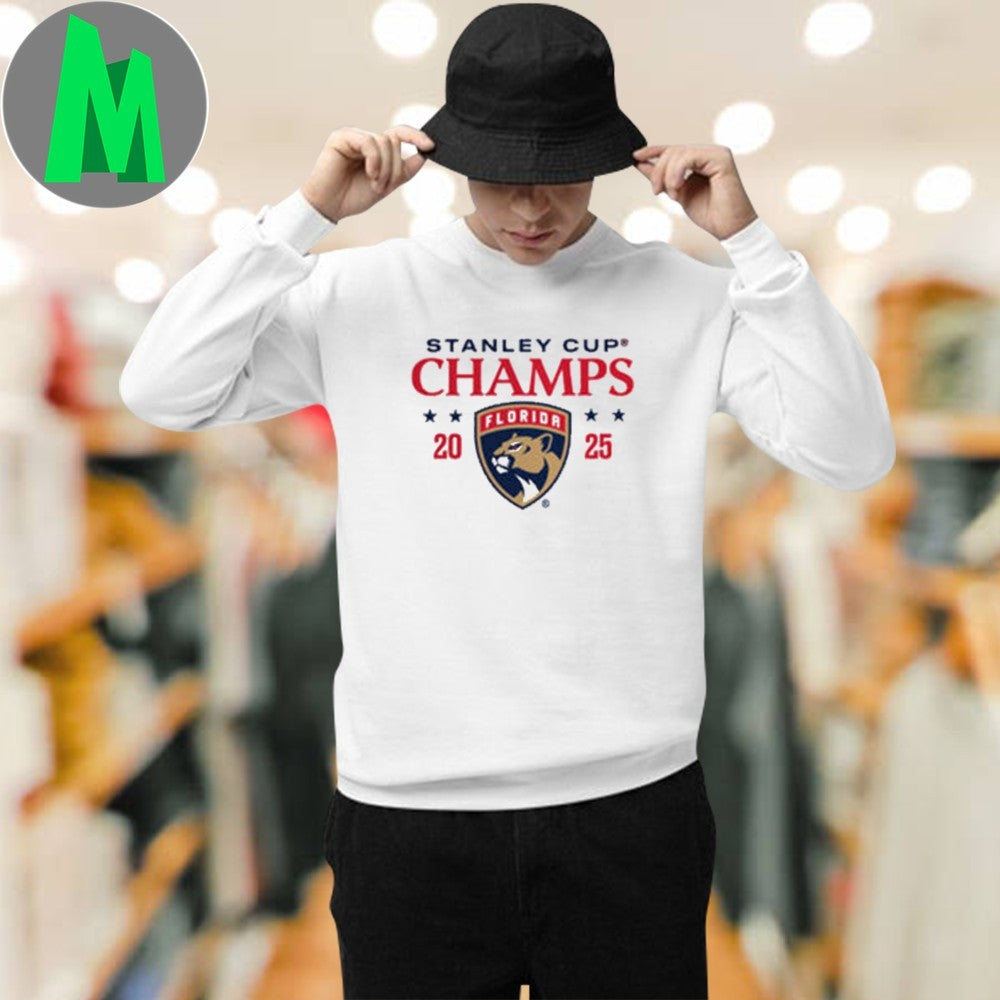 Design Florida Panthers Fanatics White 2025 NHL Stanley Cup Champions Jersey Roster Shirt