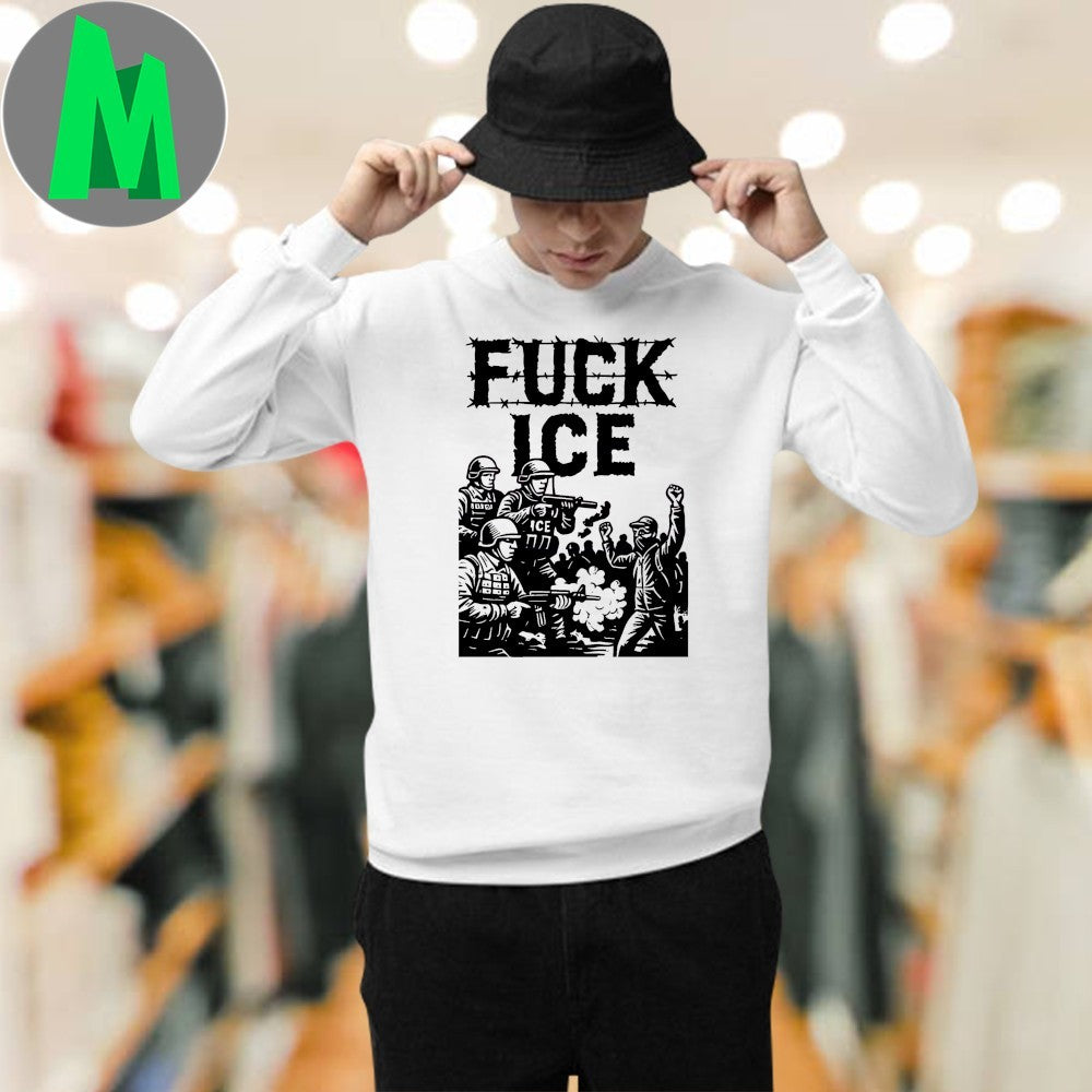 Design Fuck Ice Barbed Wire Protest Immigration Rights Shirt