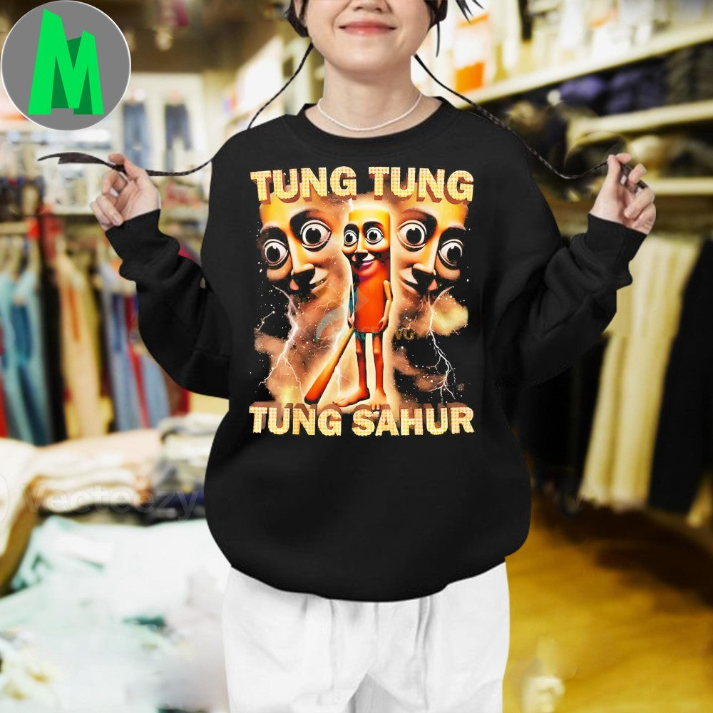 Design Funny Tung Tung Tung Sahur Brainrot Character Meme Shirt