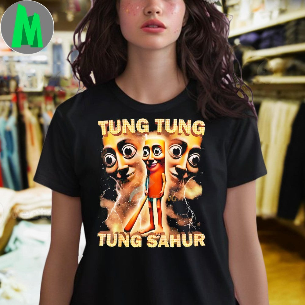 Design Funny Tung Tung Tung Sahur Brainrot Character Meme Shirt