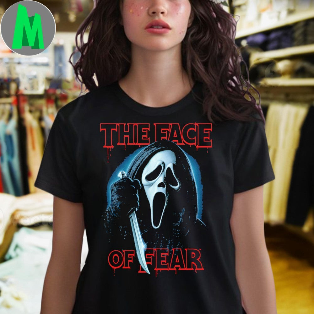 Design Ghostface The Face of Fear Scream Horror Movie T-Shirt