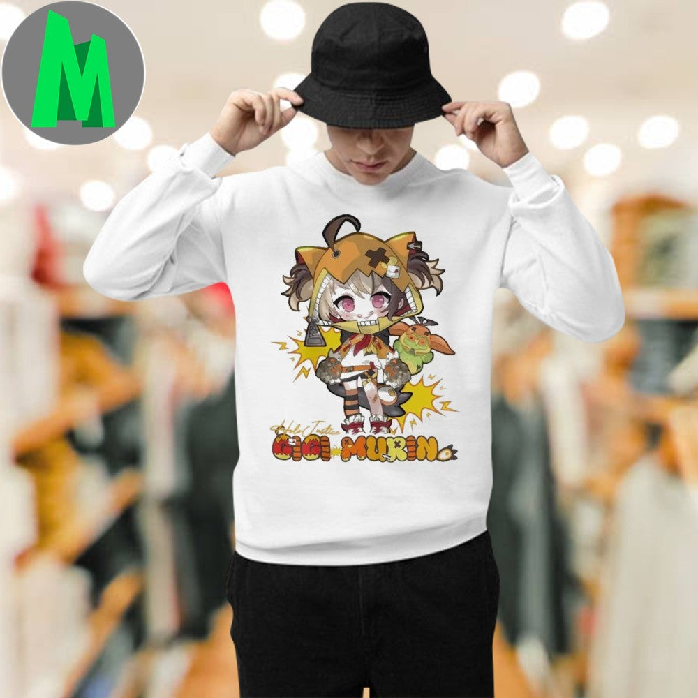 Design Gigi Murin Holojustice Hololive VTuber Anime Cute Fan Graphic Shirt