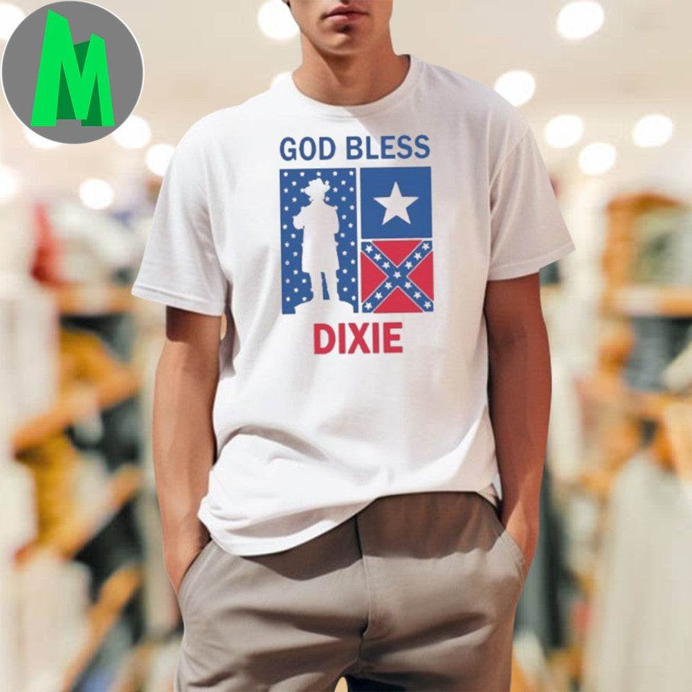 Design God Bless Dixie Confederate Flag Heritage T-Shirt