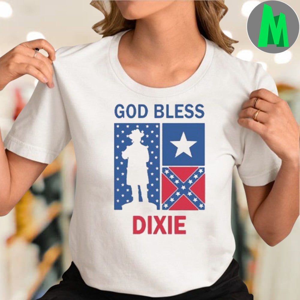 Design God Bless Dixie Confederate Flag Heritage T-Shirt