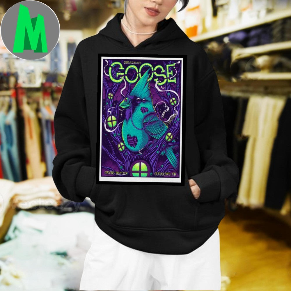 Design Goose June 19-20 2025 Cleveland Jacobs Pavilion Concert Poster T-Shirt