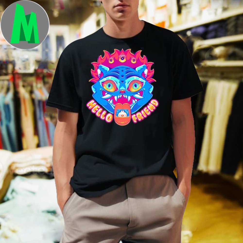 Design Hello Friend Demon Cat T-Shirt