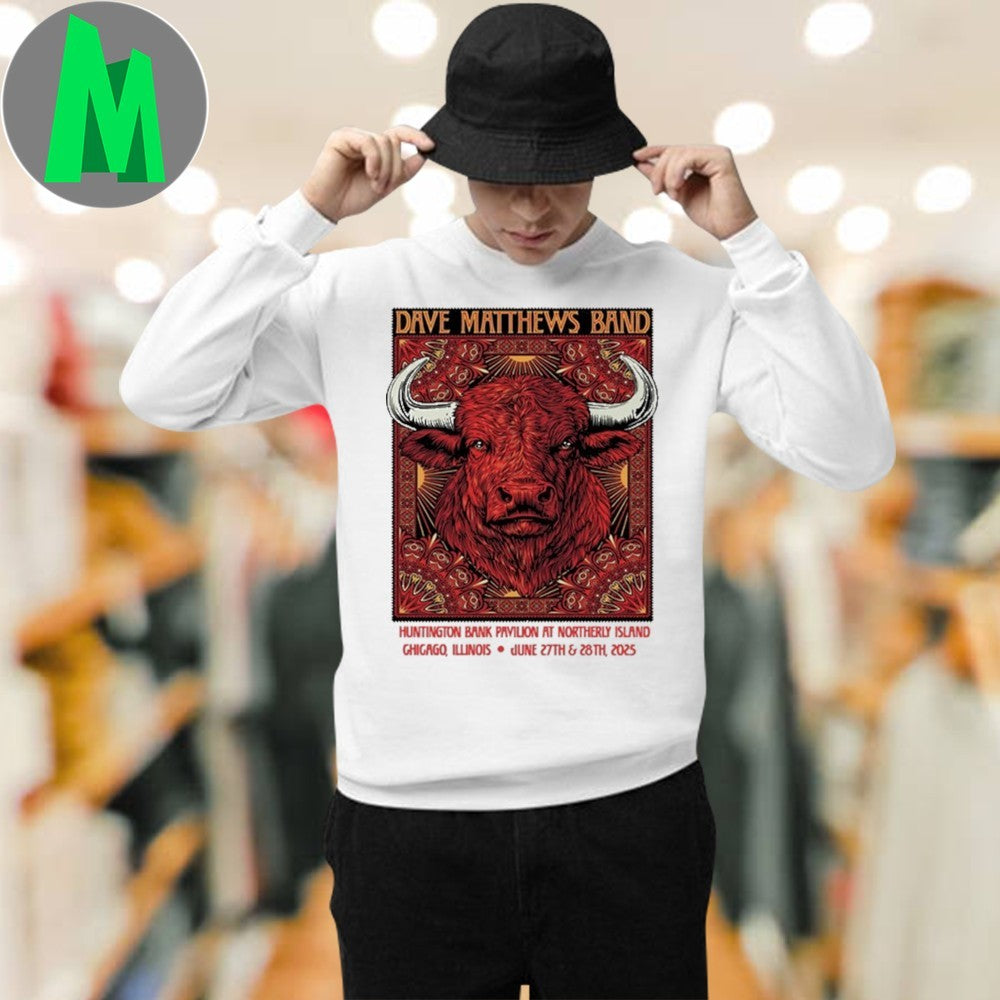 Design Huntington Bank Pavilion at Northerly Island, Chicago, IL 27 + 28 Jun 2025 Dave Matthews Band Shirt