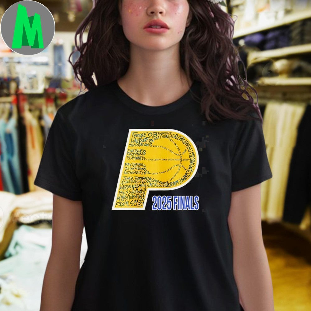 Design Indiana Pacers 2025 Finals Roster P Logo Shirt