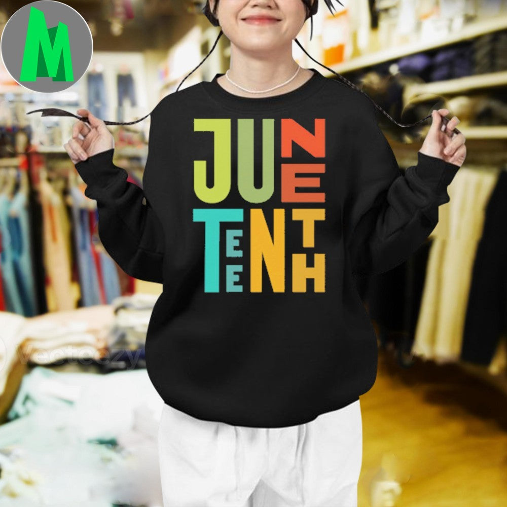 Design Juneteenth Block Letter Celebration T-Shirt