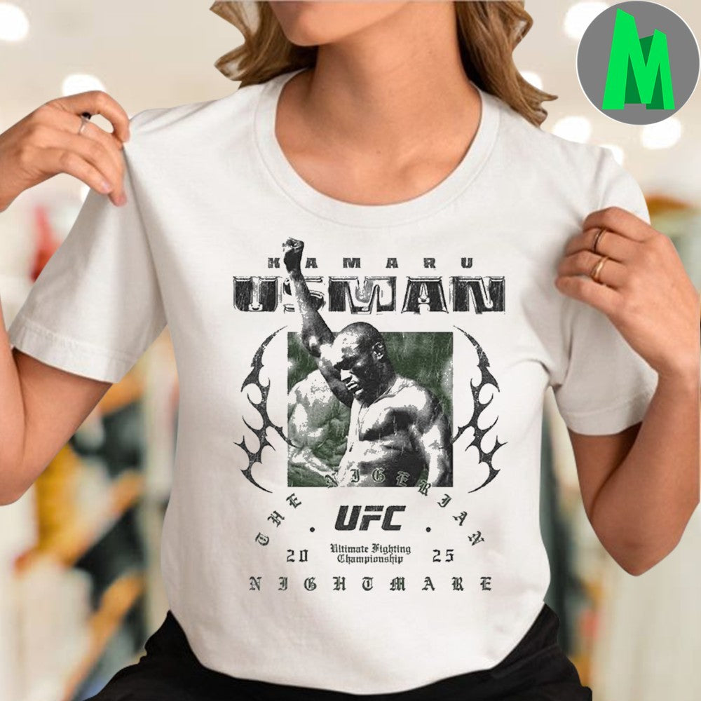 Design Kamaru Usman UFC Ultimate Fighting Championship Nightmare 2025 Graphic T-Shirt
