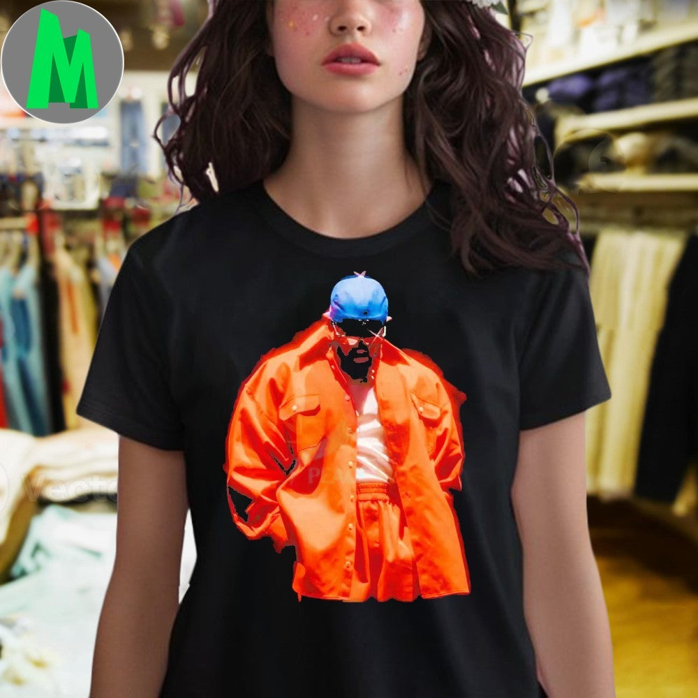 Design Kendrick Lamar Wearing Red Oversized Jacket And Blue Cap Shirt