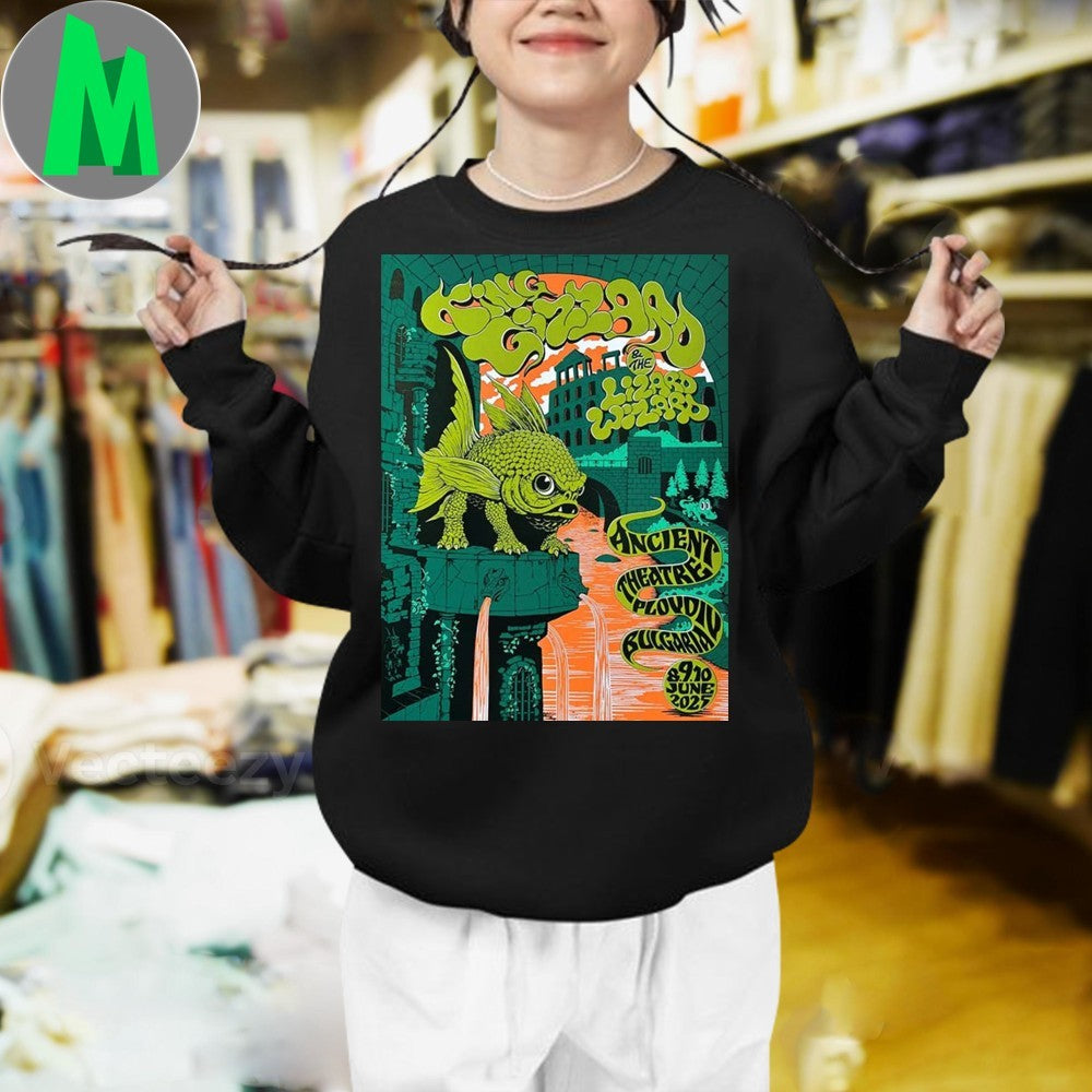 Design King Gizzard At Ancient Theatre In Plovdiv Bulgaria On June 8-9-10 2025 Green Fish Shirt