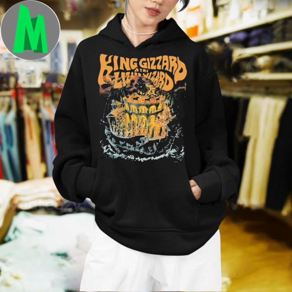 Design King Gizzard & The Lizard Wizard Phantom Island Album Cover Art Psychedelic Rock Band Fan T-Shirt