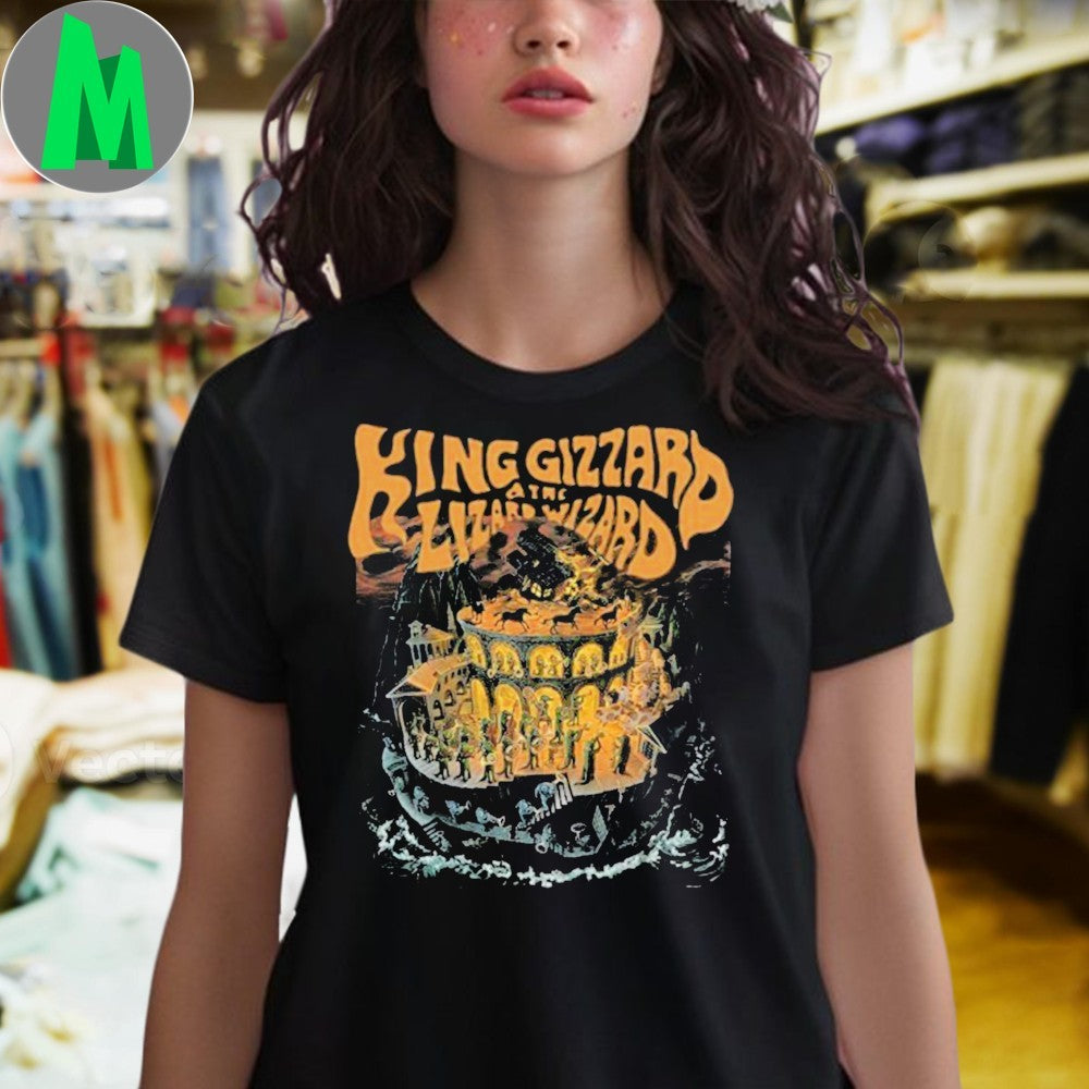 Design King Gizzard & The Lizard Wizard Phantom Island Album Cover Art Psychedelic Rock Band Fan T-Shirt