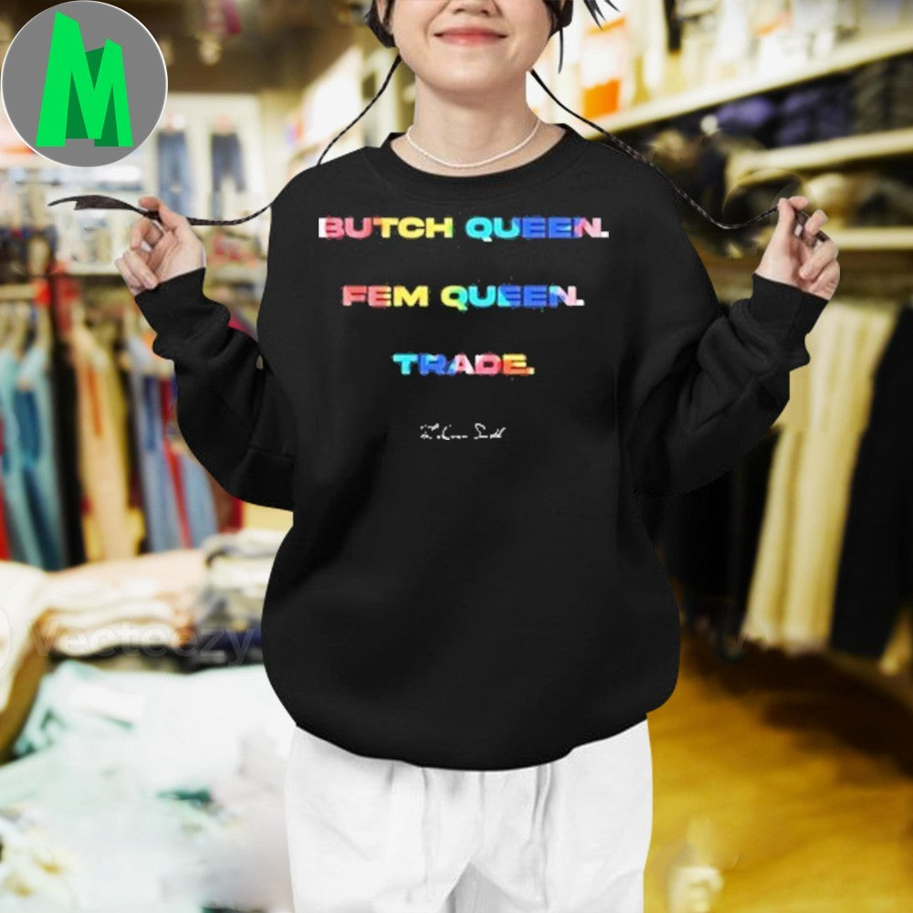 Design LaQuan Smith’s Pride rainbow colored text graphic Shirt
